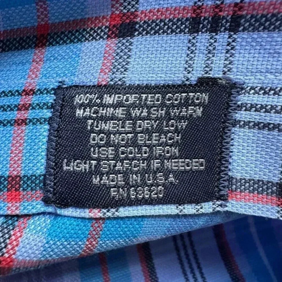 BURBERRY mens Size Large Button Front Shirt Blue plaid long sleeve - Picture 6 of 8